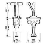 SINGLE FUNCTION TWO LEVER TOP MOUNT CONTROLS